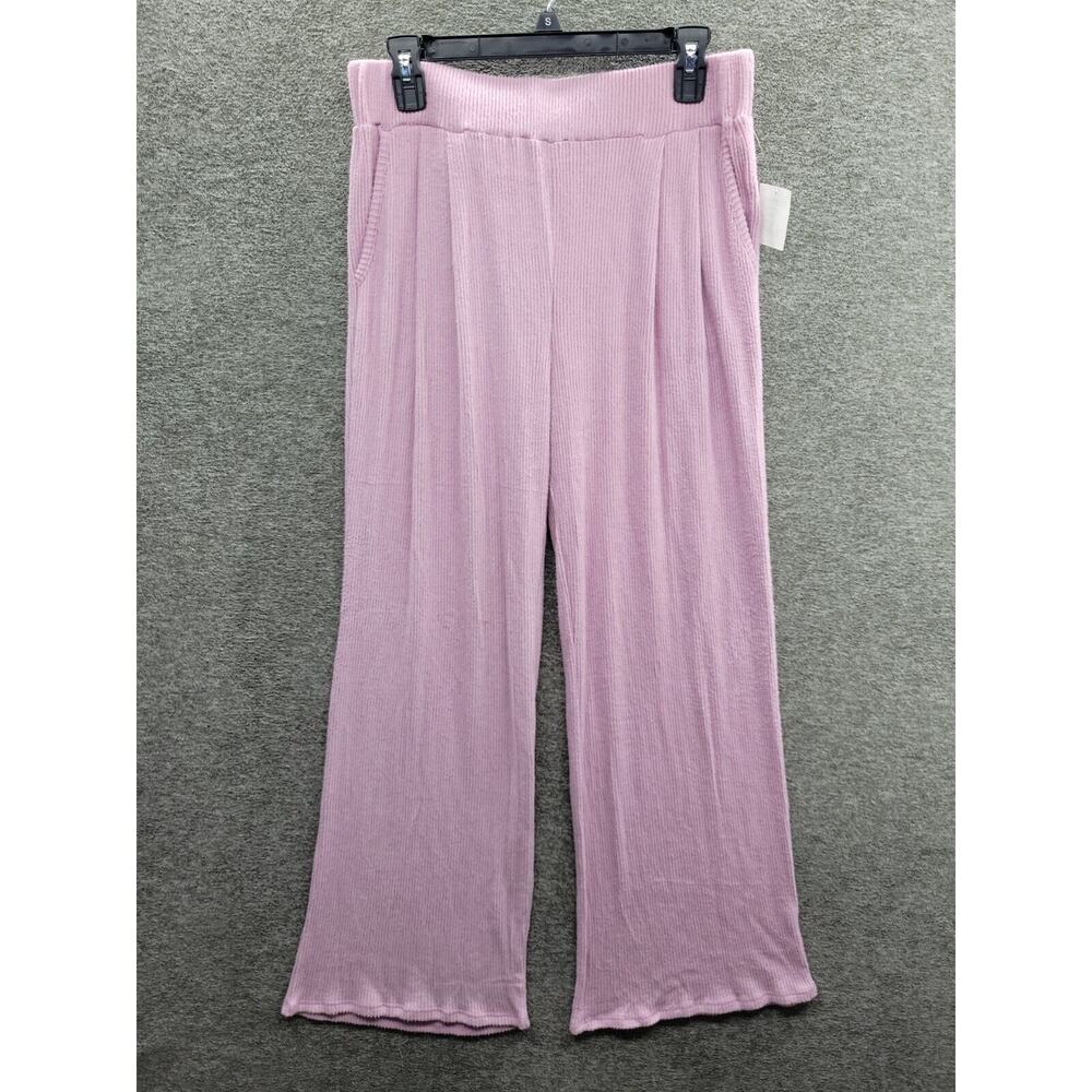 Ava & Esme Pants Women's XL Purple Lilac Ribbed Flared Lounge NWT